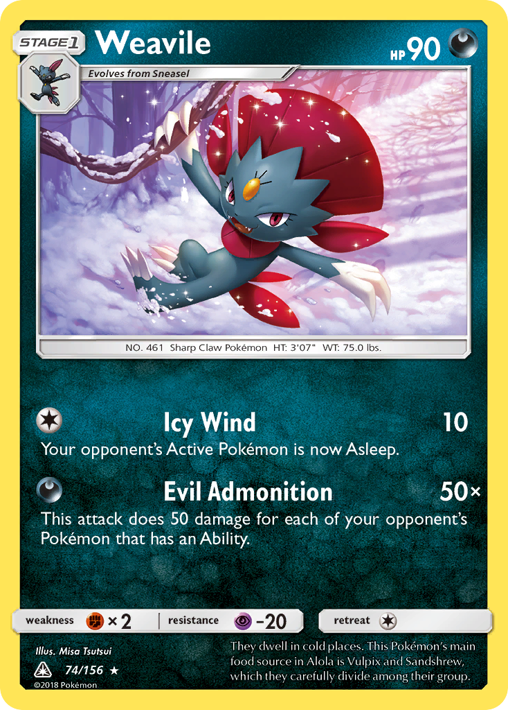 Weavile (74/156) [Sun & Moon: Ultra Prism] | Tabernacle Games