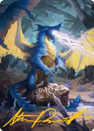 Blue Dragon Art Card (Gold-Stamped Signature) [Dungeons & Dragons: Adventures in the Forgotten Realms Art Series] | Tabernacle Games