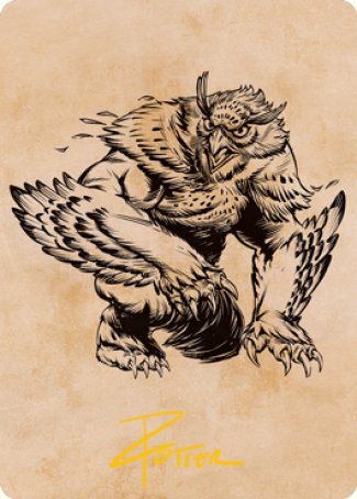 Owlbear (Showcase) Art Card (Gold-Stamped Signature) [Dungeons & Dragons: Adventures in the Forgotten Realms Art Series] | Tabernacle Games