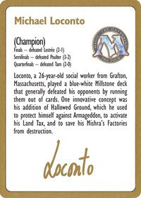 1996 Michael Loconto Biography Card [World Championship Decks] | Tabernacle Games