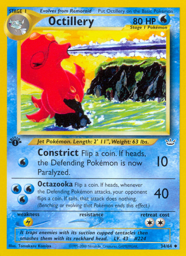 Octillery (34/64) [Neo Revelation 1st Edition] | Tabernacle Games
