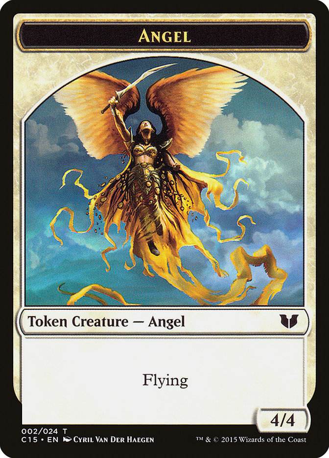 Spirit (022) // Angel Double-Sided Token [Commander 2015 Tokens] | Tabernacle Games