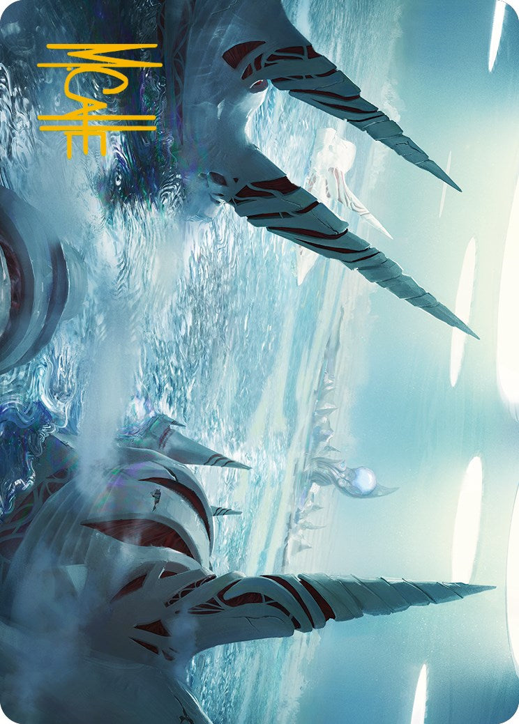 Seachrome Coast Art Card (Gold-Stamped Signature) [Phyrexia: All Will Be One Art Series] | Tabernacle Games