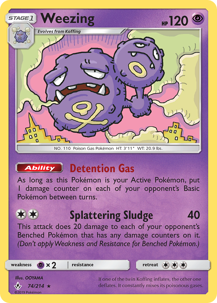 Weezing (74/214) [Sun & Moon: Unbroken Bonds] | Tabernacle Games