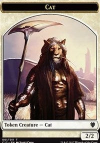 Cat (001) // Cat Warrior (008) Double-sided Token [Commander 2017 Tokens] | Tabernacle Games