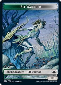 Elf Warrior // Plant Double-sided Token [Double Masters Tokens] | Tabernacle Games