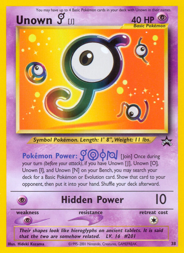 Unown [J] (38) [Wizards of the Coast: Black Star Promos] | Tabernacle Games