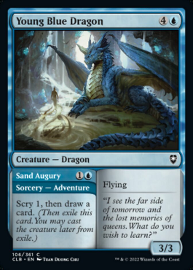 Young Blue Dragon // Sand Augury [Commander Legends: Battle for Baldur's Gate] | Tabernacle Games