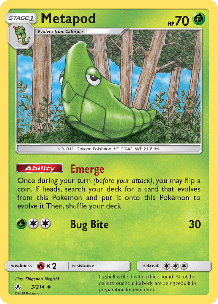 Metapod (3/214) [Sun & Moon: Unbroken Bonds] | Tabernacle Games