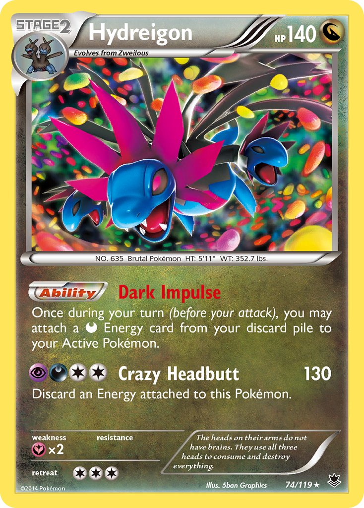 Hydreigon (74/119) (Cosmos Holo) (Blister Exclusive) [XY: Phantom Forces] | Tabernacle Games