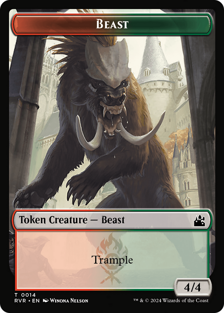 Beast Token [Ravnica Remastered Tokens] | Tabernacle Games