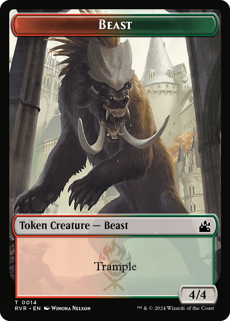 Saproling // Beast Double-Sided Token [Ravnica Remastered Tokens] | Tabernacle Games