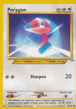 Porygon (78/105) [Neo Destiny Unlimited] | Tabernacle Games