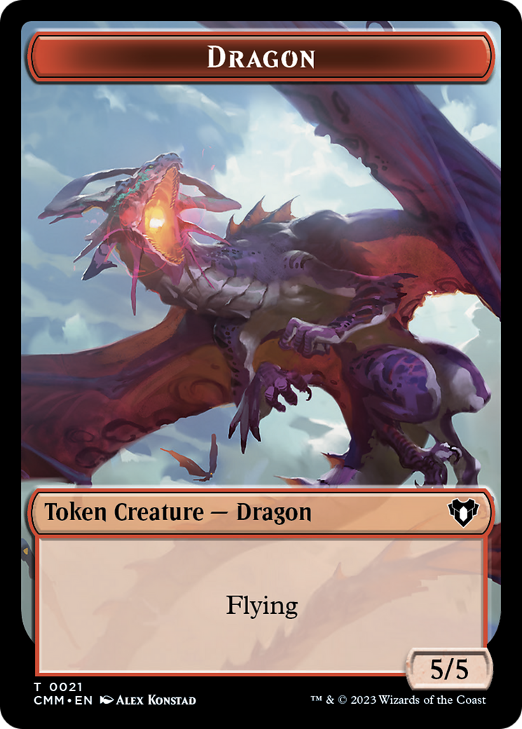 Saproling // Dragon (0021) Double-Sided Token [Commander Masters Tokens] | Tabernacle Games