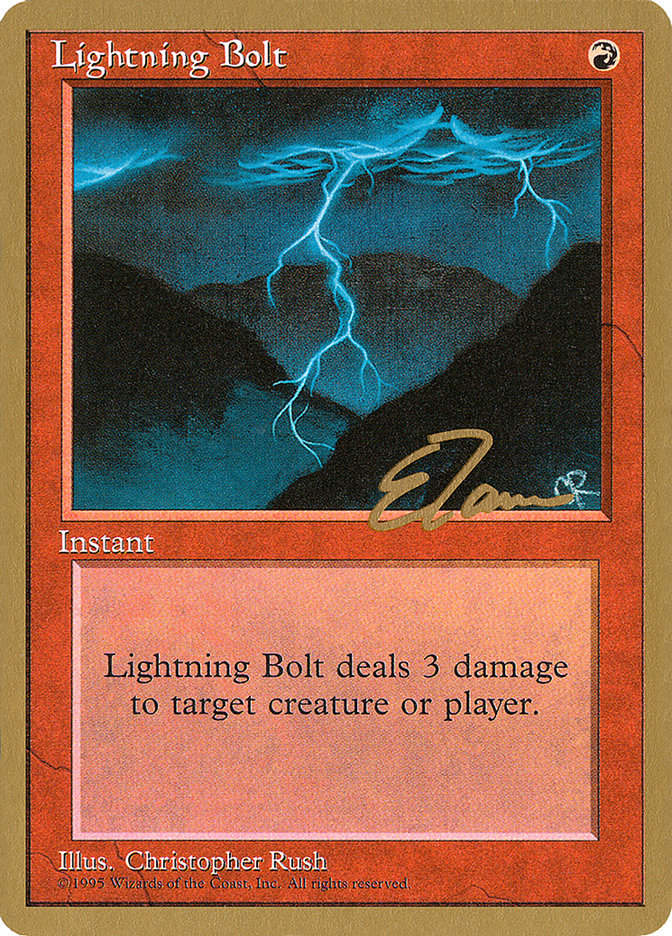 Lightning Bolt (Eric Tam) [Pro Tour Collector Set] | Tabernacle Games