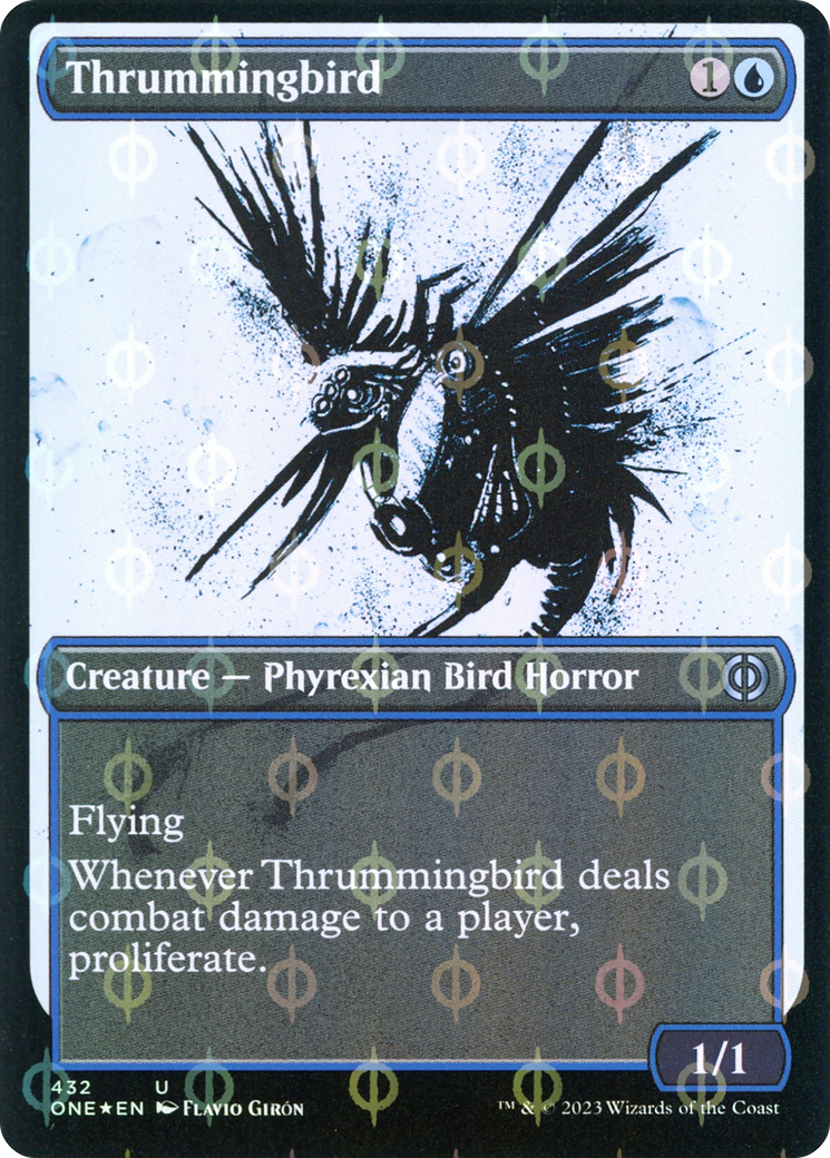 Thrummingbird (Showcase Ichor Step-and-Compleat Foil) [Phyrexia: All Will Be One] | Tabernacle Games