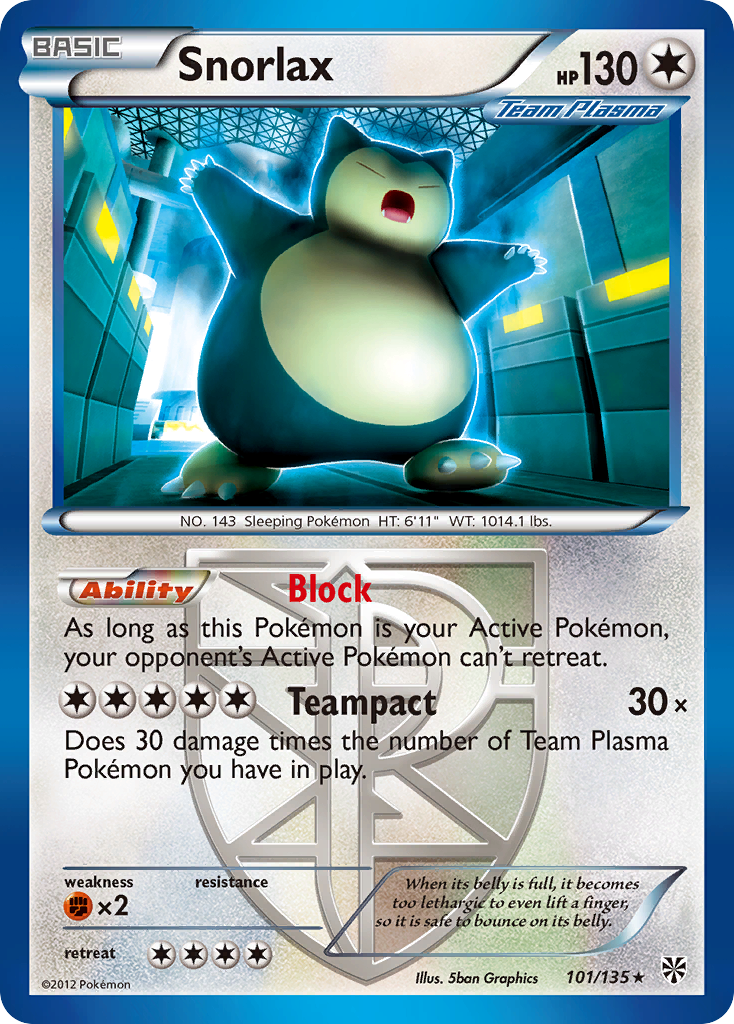 Snorlax (101/135) [Black & White: Plasma Storm] | Tabernacle Games