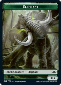 Elephant // Golem Double-sided Token [Double Masters Tokens] | Tabernacle Games