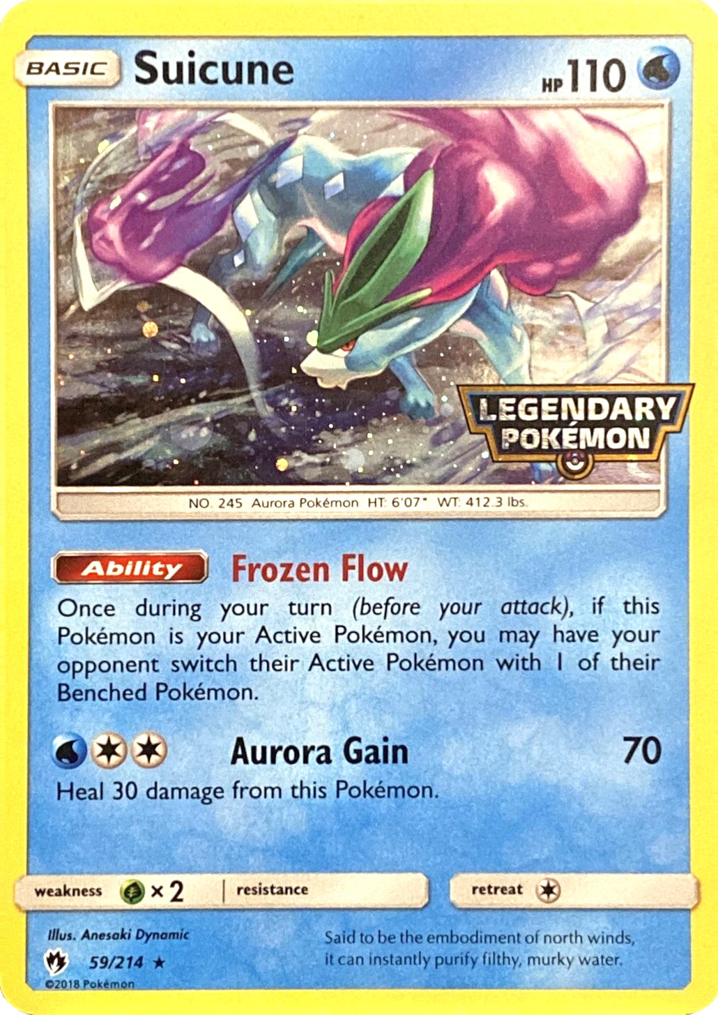 Suicune (59/214) (Legendary Pokemon Stamped) [Sun & Moon: Lost Thunder] | Tabernacle Games