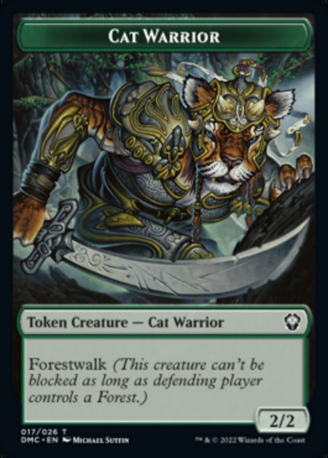 Cat Warrior Token [Dominaria United Commander Tokens] | Tabernacle Games