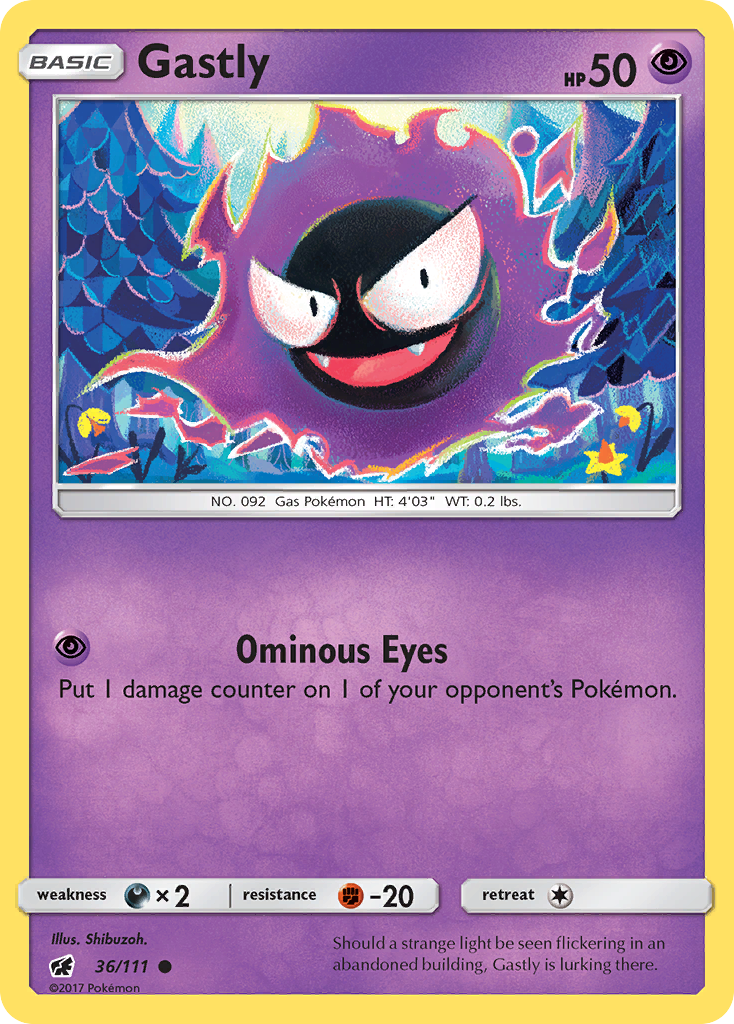 Gastly (36/111) [Sun & Moon: Crimson Invasion] | Tabernacle Games