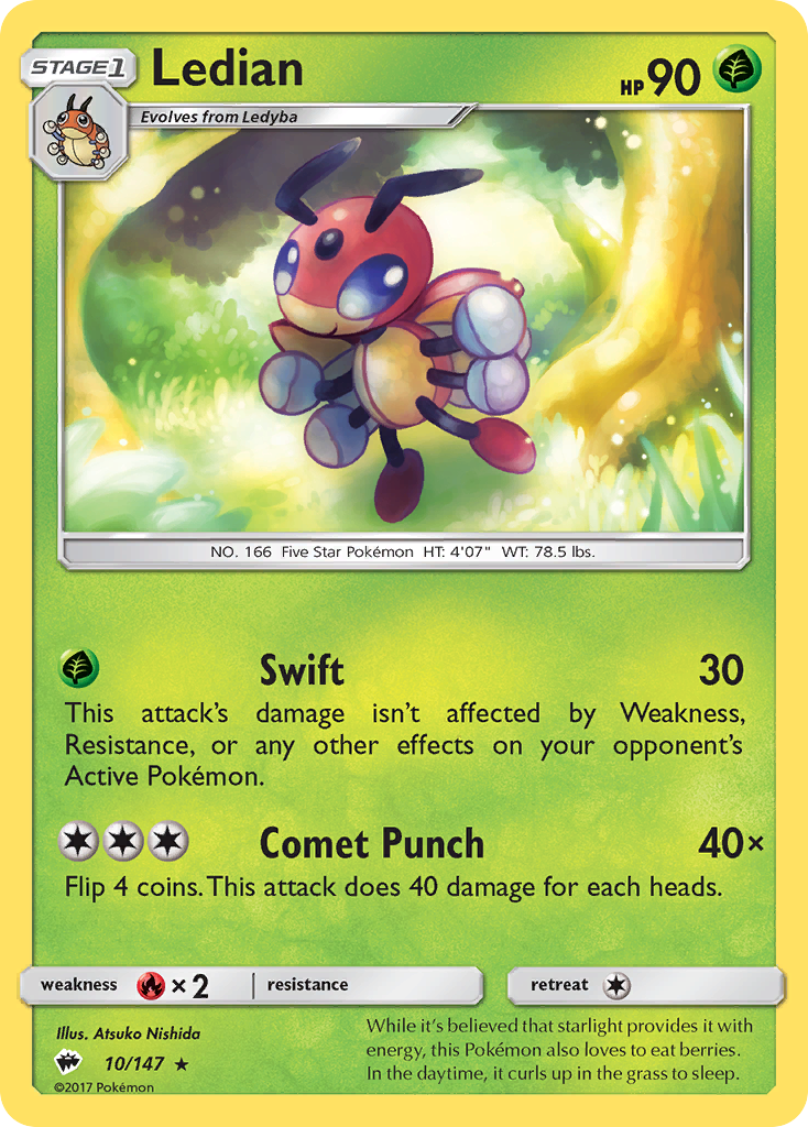 Ledian (10/147) [Sun & Moon: Burning Shadows] | Tabernacle Games