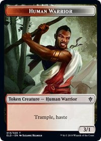 Human Warrior // Food (18) Double-sided Token [Throne of Eldraine Tokens] | Tabernacle Games