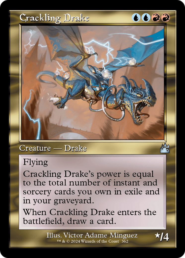 Crackling Drake (Retro Frame) [Ravnica Remastered] | Tabernacle Games