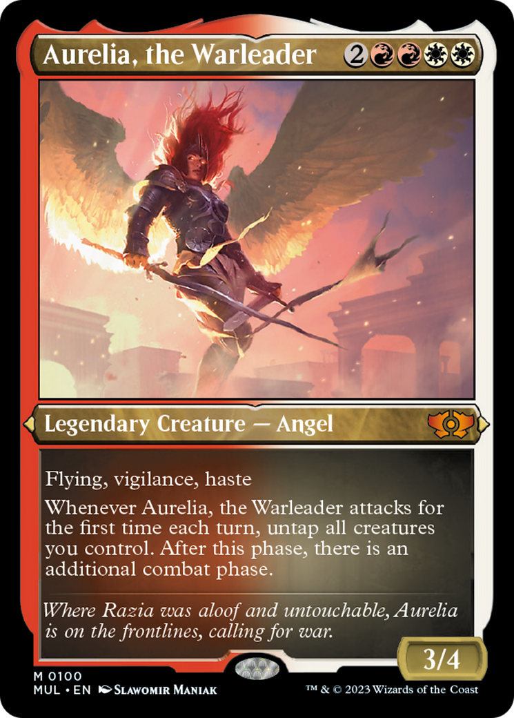 Aurelia, the Warleader (Foil Etched) [Multiverse Legends] | Tabernacle Games