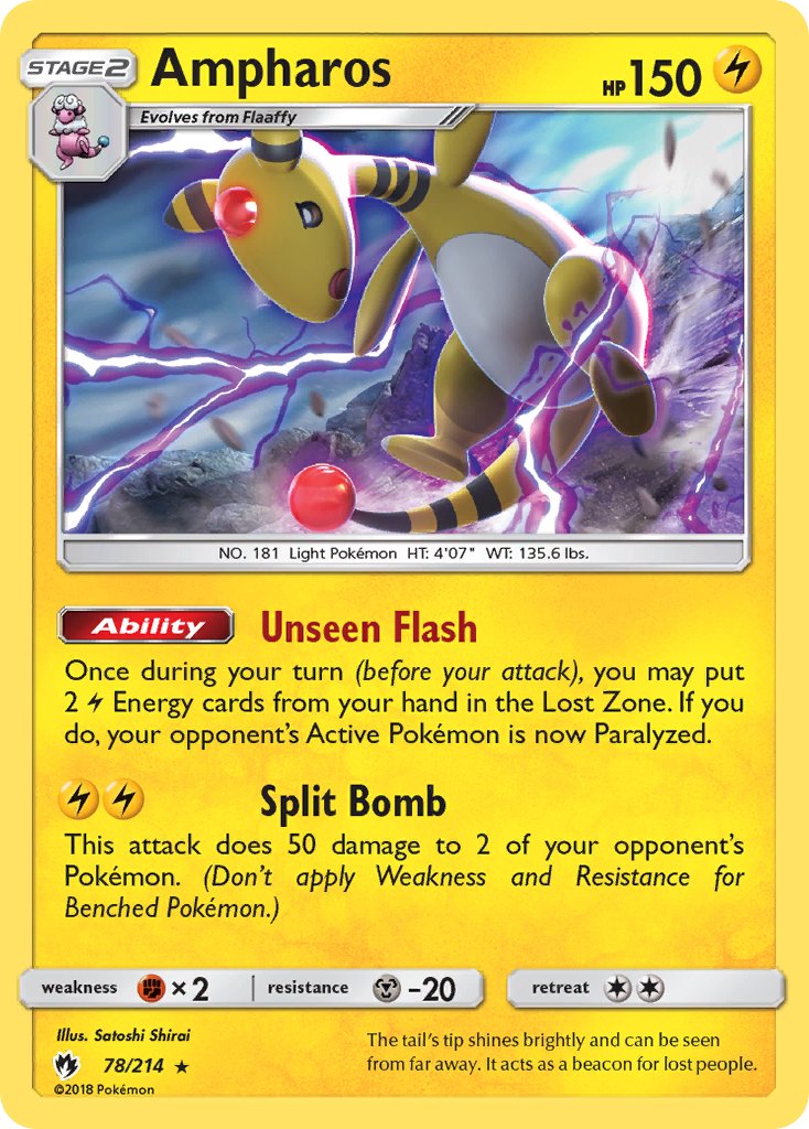 Ampharos (78/214) (Theme Deck Exclusive) [Sun & Moon: Lost Thunder] | Tabernacle Games