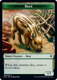 Boar // Food (15) Double-sided Token [Throne of Eldraine Tokens] | Tabernacle Games