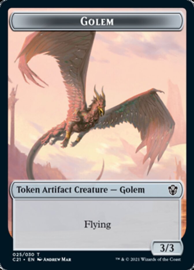 Golem (025) // Thopter Token [Commander 2021 Tokens] | Tabernacle Games