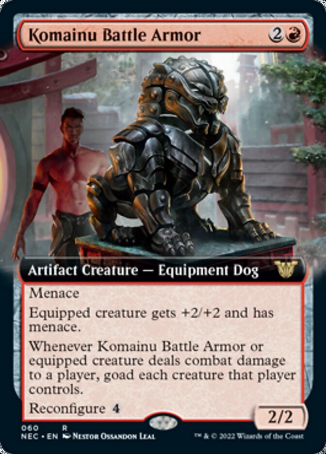 Komainu Battle Armor (Extended) [Kamigawa: Neon Dynasty Commander] | Tabernacle Games