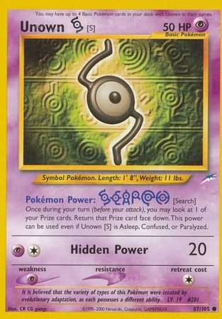 Unown [S] (87/105) [Neo Destiny Unlimited] | Tabernacle Games