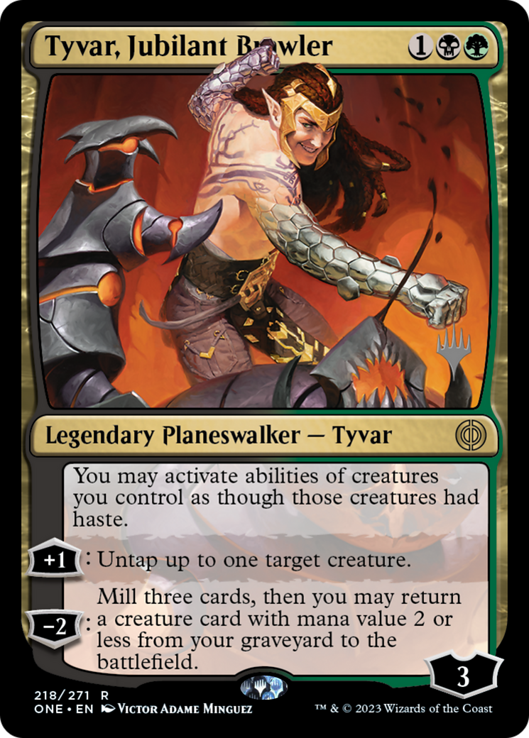 Tyvar, Jubilant Brawler (Promo Pack) [Phyrexia: All Will Be One Promos] | Tabernacle Games