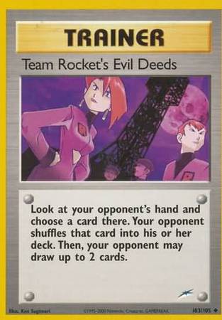 Team Rocket's Evil Deeds (103/105) [Neo Destiny Unlimited] | Tabernacle Games