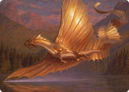 Adult Gold Dragon Art Card [Dungeons & Dragons: Adventures in the Forgotten Realms Art Series] | Tabernacle Games