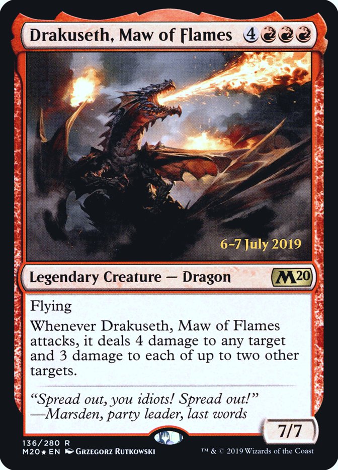 Drakuseth, Maw of Flames  [Core Set 2020 Prerelease Promos] | Tabernacle Games