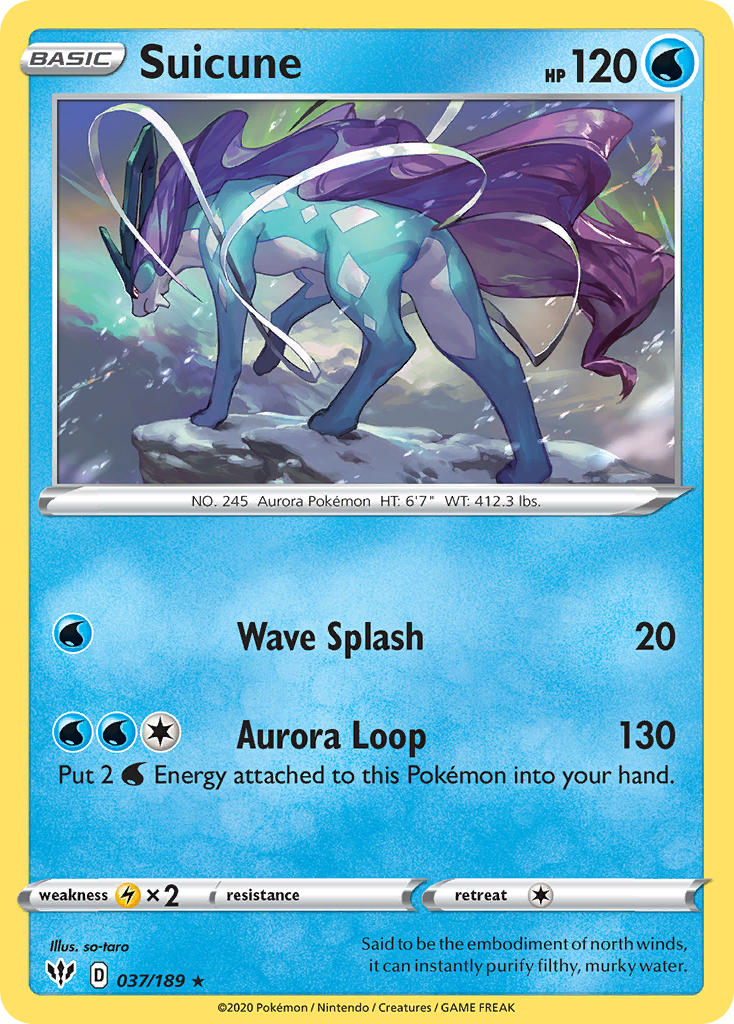 Suicune (037/189) (Theme Deck Exclusive) [Sword & Shield: Darkness Ablaze] | Tabernacle Games