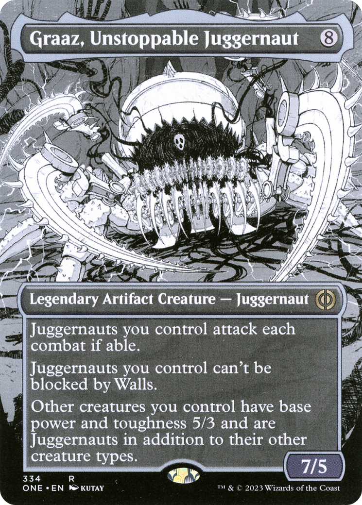 Graaz, Unstoppable Juggernaut (Borderless Manga) [Phyrexia: All Will Be One] | Tabernacle Games