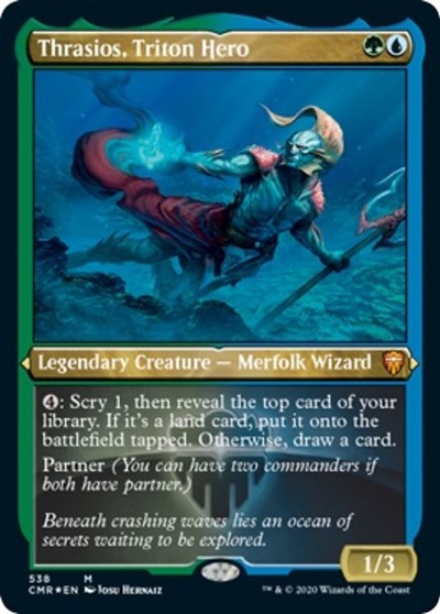 Thrasios, Triton Hero (Foil Etched) [Commander Legends] | Tabernacle Games