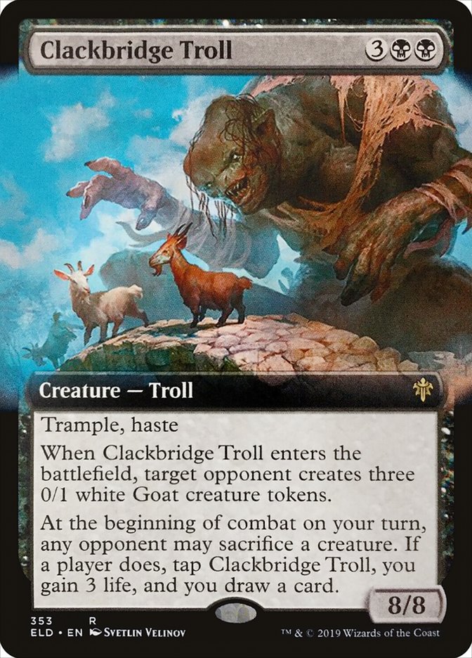 Clackbridge Troll (Extended Art) [Throne of Eldraine] | Tabernacle Games