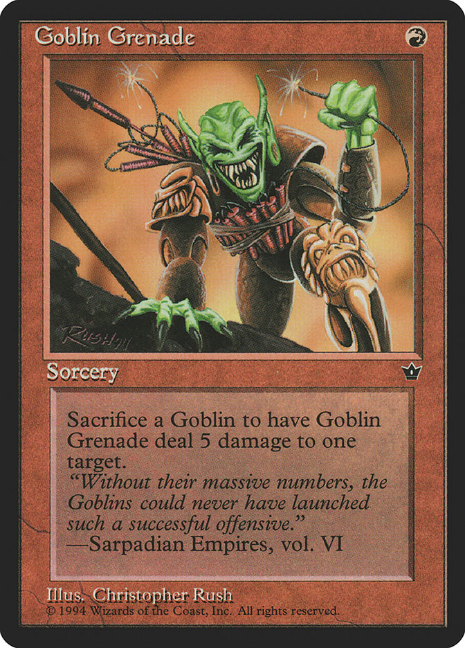 Goblin Grenade (Christopher Rush) [Fallen Empires] | Tabernacle Games