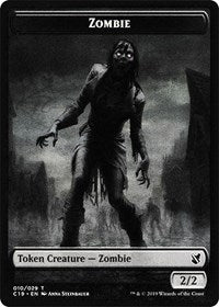 Zombie (010) // Zombie (011) Double-sided Token [Commander 2019 Tokens] | Tabernacle Games