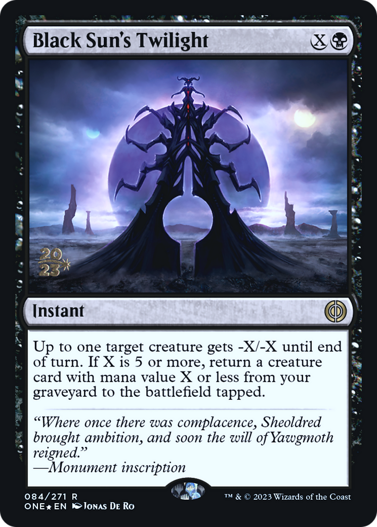 Black Sun's Twilight [Phyrexia: All Will Be One Prerelease Promos] | Tabernacle Games