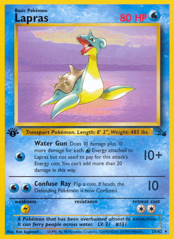 Lapras (25/62) [Fossil 1st Edition] | Tabernacle Games