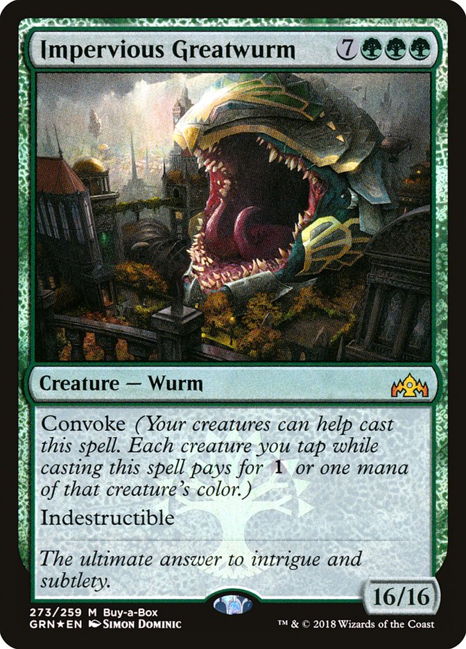 Impervious Greatwurm (Buy-A-Box) [Guilds of Ravnica] | Tabernacle Games