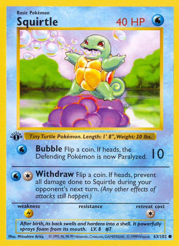 Squirtle (63/102) (Shadowless) [Base Set 1st Edition] | Tabernacle Games