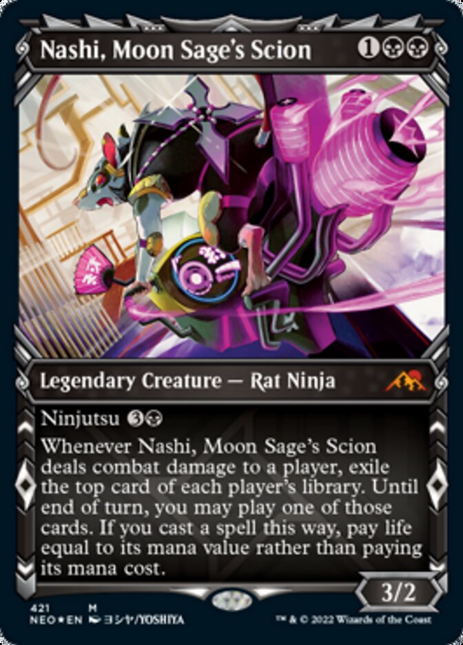 Nashi, Moon Sage's Scion (Showcase) (Foil Etched) [Kamigawa: Neon Dynasty] | Tabernacle Games