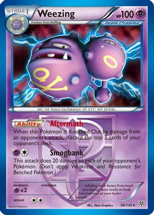 Weezing (58/135) (Theme Deck Exclusive) (Team Plasma) [Black & White: Plasma Storm] | Tabernacle Games